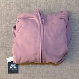 Aritzia TNA Boyfriend Extra Fleece Zip Up Jacket